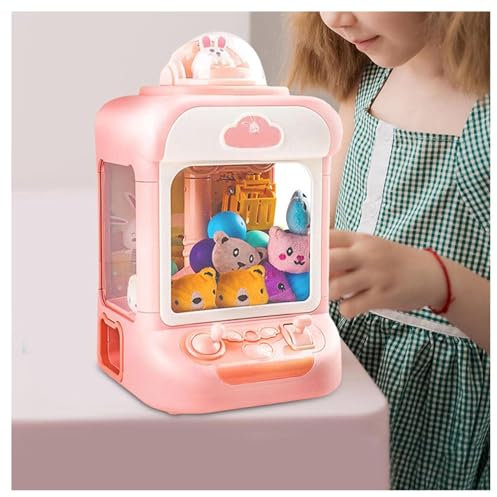 Mini Machine à Griffes pour Enfants , Contient 20 Mini Jouets Et 10 Capsules Distributeur Bonbons Jouet Enfant Candy Grabber Machine , Cadeaux d'anniversaire pour Les Enfants ,Pink