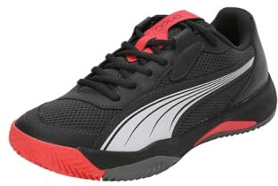 PUMA Erwachsene NOVA Court Padel-Schuhe 41 Flat Dark Gray Black Medium Active Red