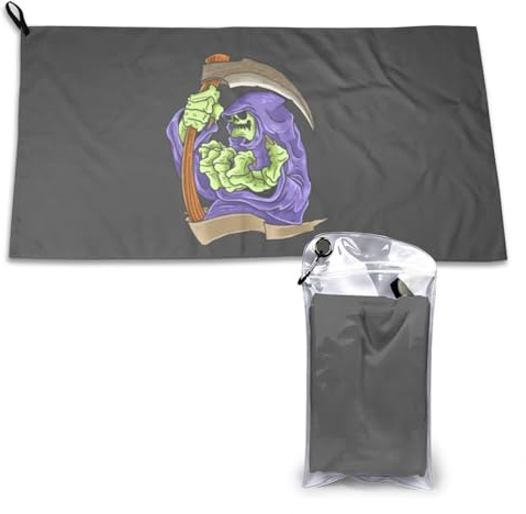 KOSPOGO Take The Scythe Skeleton Towels for Bathroom 16x31.5 inch Ultra Soft Quick Drying Hand Towels Camping Fitness Beach Towel Funny Bath Towels