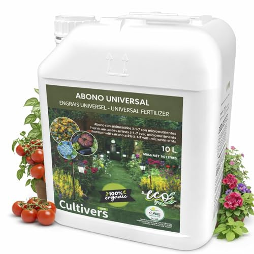 Universeller flüssiger Bio-Dünger 10 L, 100% organischer Naturdünger, NPK 4-1-7 mit Mikronährstoffen (B, Cu, Fe, Mn, Mo, Zn) und Aminosäuren
