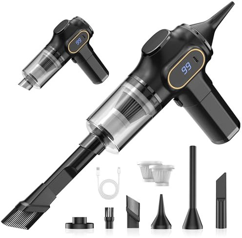 Ginarelo Handheld Cordless Car Vacuum Cleaner - 4000Pa Small Hand Held Vacuums Cleaners Strong Suction Powerful Portable Wireless Lightweight Mini Long Runtime Hand-held Vaccum USB Vacum Blower