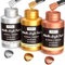 Nicpro Vernice acrilica metallizzata, 3 colori oro, argento, rame, 250 ml, non tossica, non sbiadisce, per pittura artistica, artigianato, ideale per multi-superficie, tela, legno, argilla, metallo