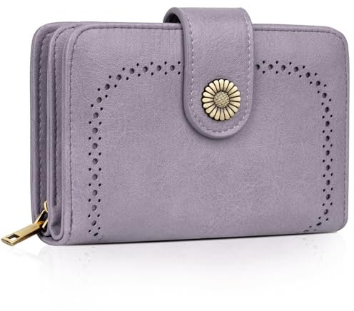 TEUEN Geldbeutel Damen Große Kapazität PU Leder Vintage Portemonnaie Brieftasche Geldbörse Mittelgroß mit RFID-Blockierung und Mehreren Fächern Frauen