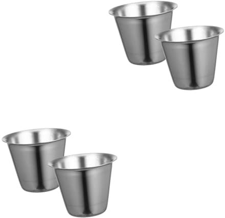 Ciieeo 2 Sätze Saucenbecher Essig Boxen Schachteln Mit Sojasauce Gewürzboxen Kleine Behälter Salatdressing-behälter Kleine Gewürzbehälter Puddingbecher Rostfreier Stahl Silver 2 Stück * 2
