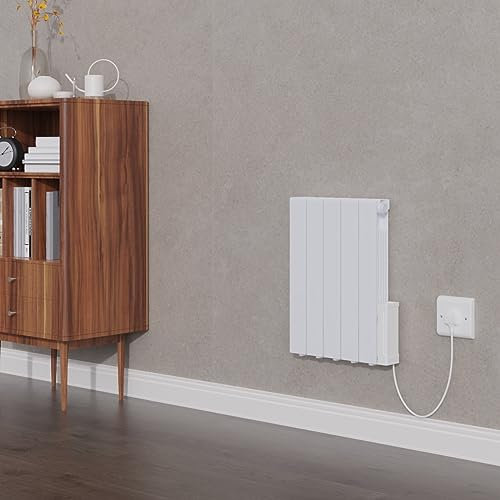 Warmehaus 900W White Oil Filled Radiator, 24/7 Day Timer Electric Radiator Heater, Adjustable Thermostat Control Wifi Connection & Child Lock