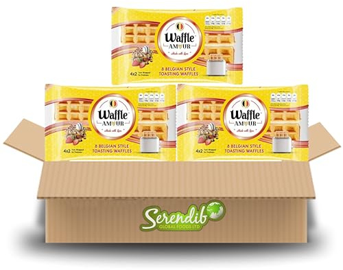 Waffle Amour TOASTING WAFFLES | 8 Belgian style toasting waffles 4X2 Packs in one Packet | Belgium Breakfast Treat | (3 Packets)