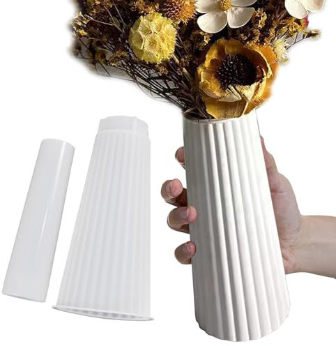 Wehous Stampi in silicone per resina concreta, vaso di fiori alto a righe in resina epossidica, stampi per esporre ornamenti per resina cemento gesso, contenitore stampo fai da te arte artigianato