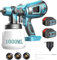 ONEVAN Pistola a spruzzo a batteria, 80 DIN, 650 ML/MIN, 1200 ml, sistema a spruzzo elettrico per vernice da parete, con 4 ugelli (1,0/1,8/2,0/2,5 mm), 2 batterie da 3,0 Ah e caricatore