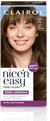 Clairol Nice'n Easy Tone+Gloss Semi Permanent Hair Dye - 611/75 Light Ash Brown