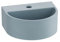 EMKE Lavabo Semi-Circulaire 303 x 255 x 120 mm, Lavabo Suspendu à Fixer au Mur, Lavabo en Céramique pour WC Invités et Salle de Bain, Design Moderne, Bleu gris clair matt