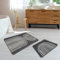 miqna Smallpox 2-teiliges Badematten-Set mit Boho-Muster in Grau – rutschfest, Wasserabsorbierend und Stilvoll für Ihr Badezimmer (Smallpox, 60 x 100 cm - 50 x 60 cm)