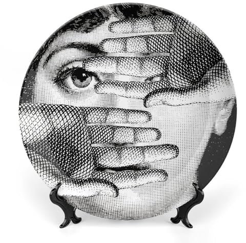 XYTDM Piatto Lina Cavalieri, Piatto Decorativo Da Parete, Decorazione Da Appendere Alla Parete Con Piastra Facciale Misteriosa, Staffa Inclusa E Gancio A Molla Specialestyle,8inch