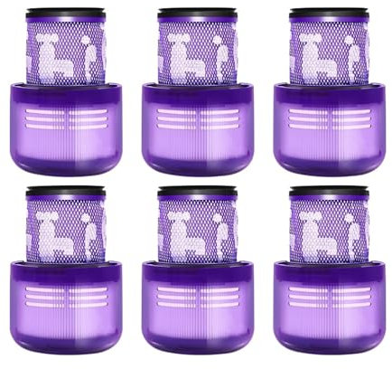 KADILRTV Compatible con Filtros De Aspiradora Dyson V11 Absolute, V11 Animal, V11 Fluffy, V11 Torque Drive, V11 Complete Pro Y V15 Detect.(6 PCS)