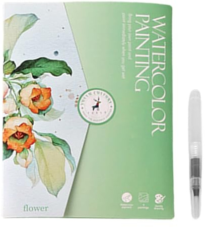 Cahier d'exercices d'aquarelle pour adultes, livre de coloriage avec pages de papier à dessin, comprend un ensemble de peinture à l'eau de 12 couleurs et un pinceau pour la pratique artistique