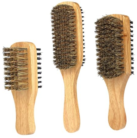 Healvian 3stücke Bartbürste für Männer aus Nylon Doppelseitige Haarbürste zum Glätten und Stylen von Bart und Schnurrbart mit Kamm für Tägliche Bartpflege und Friseurgebrauch