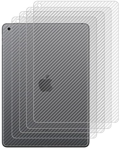 GIOPUEY Rückseite Folie Kompatibel mit iPad Air 3 10.5 2019, [4 Stück] 0.1mm Ultradünn Carbon Muster Rückseite Folie, Kratzfest Anti Fingerabdruck rutschfest