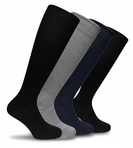 Calze Sanitarie Uomo Lunghe 4 Paia Caldo Cotone Senza Elastico | Non stringono | Morbide e rimagliate | Made in Italy | Invernali | Comfort quotidiano
