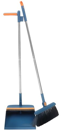 Genérico Kit de Escoba de Cerdas Suaves y Recogedor Plegable Diseño Ligero, para Limpieza Doméstica y Comercial, Orificio para Colgar, Varios Estilos Disponibles Varios Estilos