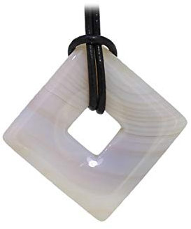 budawi® - Achat Square Donut Anhänger Kettenanhänger mit Lederband