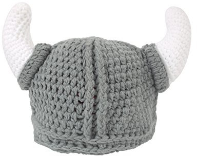 Ypser Cute Bull Horn Beanie Cap Handmade Knitted Viking Crochet Hats