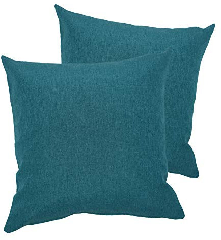 PremiumShop321 2er Pack Kissenbezug Kissenhülle Milano Wasser- und schmutzabweisende Oberfläche mit Perleffekt (Petrol, 40x40 cm)