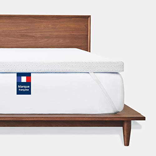 mello Surmatelas Mémoire de Forme 5cm | Surmatelas 140 x 200, sur Matelas Mousse Mémoire de Forme, Respirant | Housse Amovible et Lavable en Bambou Hypoallergénique, Anti-dérapant (140x200 x 5cm)
