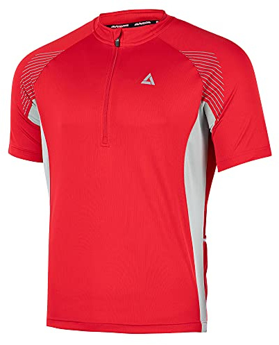 Airtracks Herren Fahrradtrikot Kurzarm Team II Radtrikot Jersey Bike Radler Shirt Atmungsaktiv Schnelltrocknend Reflektierend Größen XS S M XL XXL - rot - XXXL