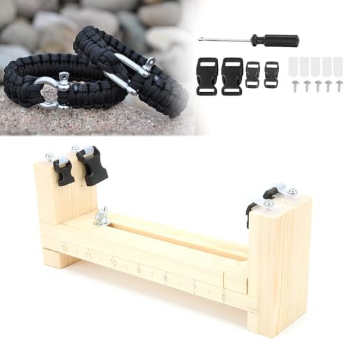 Teror Armband Webrahmen Set, Regenschirm Seil Armband DIY Paracord Jig Woven Holzrahmen Outdoor Strickwerkzeug Kit