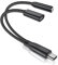 RUXELY Adaptador y Cargador Audio USB Tipo C a 3.5 mm,Convertidor Carga Conector Auriculares 2 en 1 Cable Auxiliar Alimentación para iPhone 16 15 Pro,Samsung Galaxy S24 S23 S22 A54 A53,Z Fold Flip 4 5