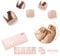 NAILOG Semi Cured Gel Nail Strips, Toe Nail Polish Strips with Glossy Gel Finishing | 32 Pieces Long Lasting Pedi Nail Wrap | Beige Nude, Golden Foil | Mermaid