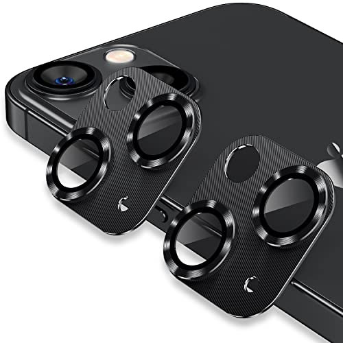AFARER 2 Pack kompatibel mit iPhone 13/13 mini Kamera Schutzfolie Linse Kameraschutz Metall gehärtet Glas Abdeckung Starke Haftung 9H Härtegrad kratzfeste -Schwarz