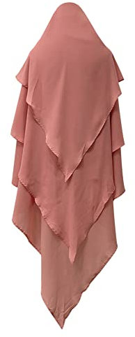 OBEEII Khimar-Hijab für Damen, Hijab Zum Überziehen mit hohem Jilbab für muslimische Dubai Naher Osten Damen Muslim Premium Kopftuch Schal Ziegelrot Einheitsgröße