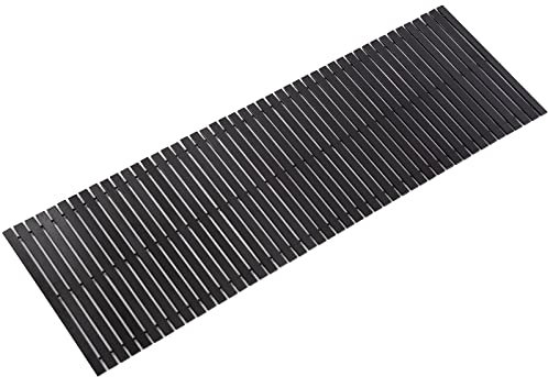 Bambus-Badematte, Badezimmerläufer, lang, groß, Teppich, Boden, Holz, Dusche, Badewanne, wasserdicht, rutschfest, Zubehör, 40,6 x 121,9 cm, leicht zu reinigen, schwarzer Bambus, 1 Stück