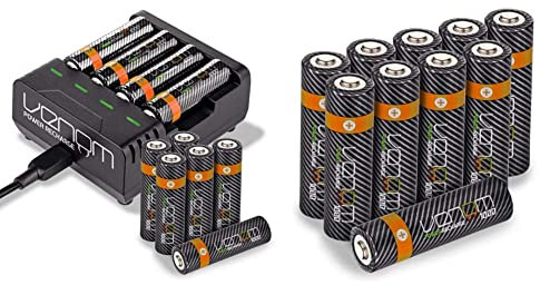 Venom Power Recharge - Charging Station plus 10 x AA 1000mAh Rechargeable Batteries & Rechargeable AA Batteries - 1000mAh 1.2V NiMH (10-Pack)