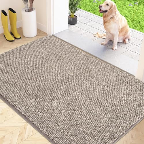 FCSDETAIL Dirt Trapper Indoor Door Mat 80 x 120 cm, Machine Washable Entrance Rug, Dog Doormat, Non-slip Inside Floor Mat for Entryway, Muddy Shoes & Paws