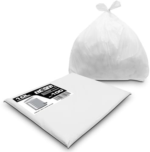 RE-GEN 10L Essential Range Small Kitchen, Bathroom Pedal Bin Liners Clear Refuse Sacks (1 Pack, 100 Bags) Everyday, Office & Home Use | Quality Rubbish Garbage Bags 279/430 x 457mm