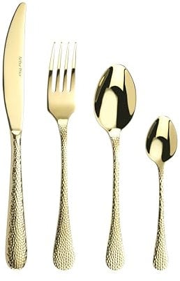 Arthur Price CAVA3201 Champagne Avalon 32 Piece 8 Person Cutlery Set, Stainless Steel, Gold