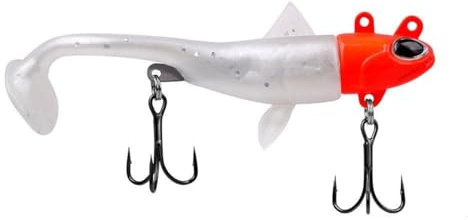 Gierzijia Lead Head Jigs Soft Fishing Lures with Hook, 13.5G/17G/29G/34G/40G/50G/56G Soft Plastic Fishing Lures for Freshwater Saltwater (A, 17G)
