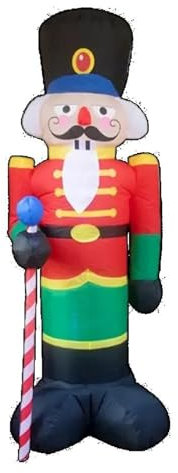 LKHLTBF 2.4M Christmas Inflatable Nutcracker Decor with LED Lighted Xmas Decoration Christmas Decoration Outdoor Garden Party Decor