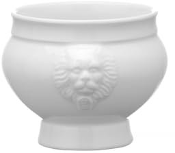 4x Suppenschüssel/Suppentasse Löwenkopf, Porzellan, weiß, 0,25L, Ø 12 cm