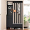 SogesHome Garderobe Set Flurgarderobe mit gepolsterter Aufbewahrungsbank Schuhschrank mit Stecktafel 4 Haken für Flur Eingangsbereich,100x35x180 cm