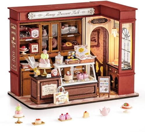 Rolife DIY Miniatur Haus Kit für Erwachsene Honig Dessert Gespräch Modellbausätze Miniaturpuppenhaus Heimdekoration Puppenhaus Kits zum Bauen Geschenk für Erwachsene zum Geburtstag