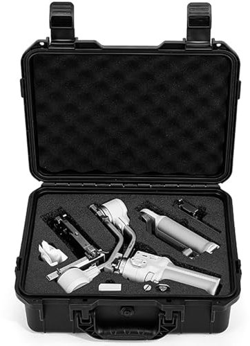 Honbobo Hartschalenkoffer für DJI RS 4 Mini, Sicherheits-wasserdichtes Gehäuse, explosionsgeschützter Koffer, Outdoor-Koffer für DJI RS 4 Mini Ronin Handheld Stabilisator Zubehör, Schwarz ,