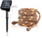 Guirlande lumineuse solaire d'extérieur - 7 m - Avec 100 LED - IP65 - Corde en coton - Pour jardin, balcon, terrasse, Noël - Blanc chaud