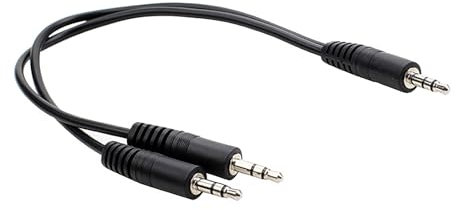 HINAYOSAN Splitter per cuffie 2 in 1 da maschio 3,5 mm a 2 maschi splitter per auricolari a 2 porte adattatore per cuffie per smartphone microfono