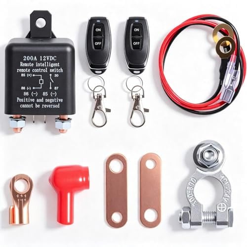 Shengbowi Batterietrennschalter 12V Fernbedienung Funkschalter 200A Auto | Set Kill Switch RV Boot Jacht Wohnwagen Wohnmobil LKW Traktor Camper Marine Zubehör Einbau Batteriestromabschaltung