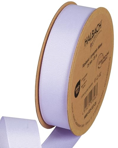 Halbach Recycling-Ripsband, 25 mm x 25 m, lavendel | Geschenkband aus 100% recyceltem Polyester, Öko-Tex 100 zertifiziert, waschbar, wetterfest perfekt als Schleifenband geeignet