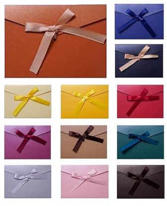 12 Stück Briefumschläge Bunt Briefumschlag Bunt Dekorative Briefumschläge mit Band Schleife Schöne Briefumschlag Hochzeit Perlglanzpapier Umschläge 17,5 x 12,4 cm für Hochzeit und Geburtstag