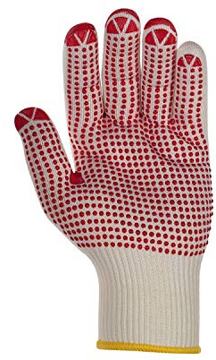 texxor Handschuhe Feinstrickhandschuhe BAUMWOLLE/NYLON beige/rote Noppen 7