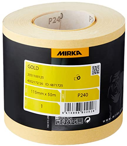 MIRKA 1975205 Goldflex-Soft Schleifpapierrolle, 115 mm x 50 m, Körnung 240 - Verpackungseinheit 1